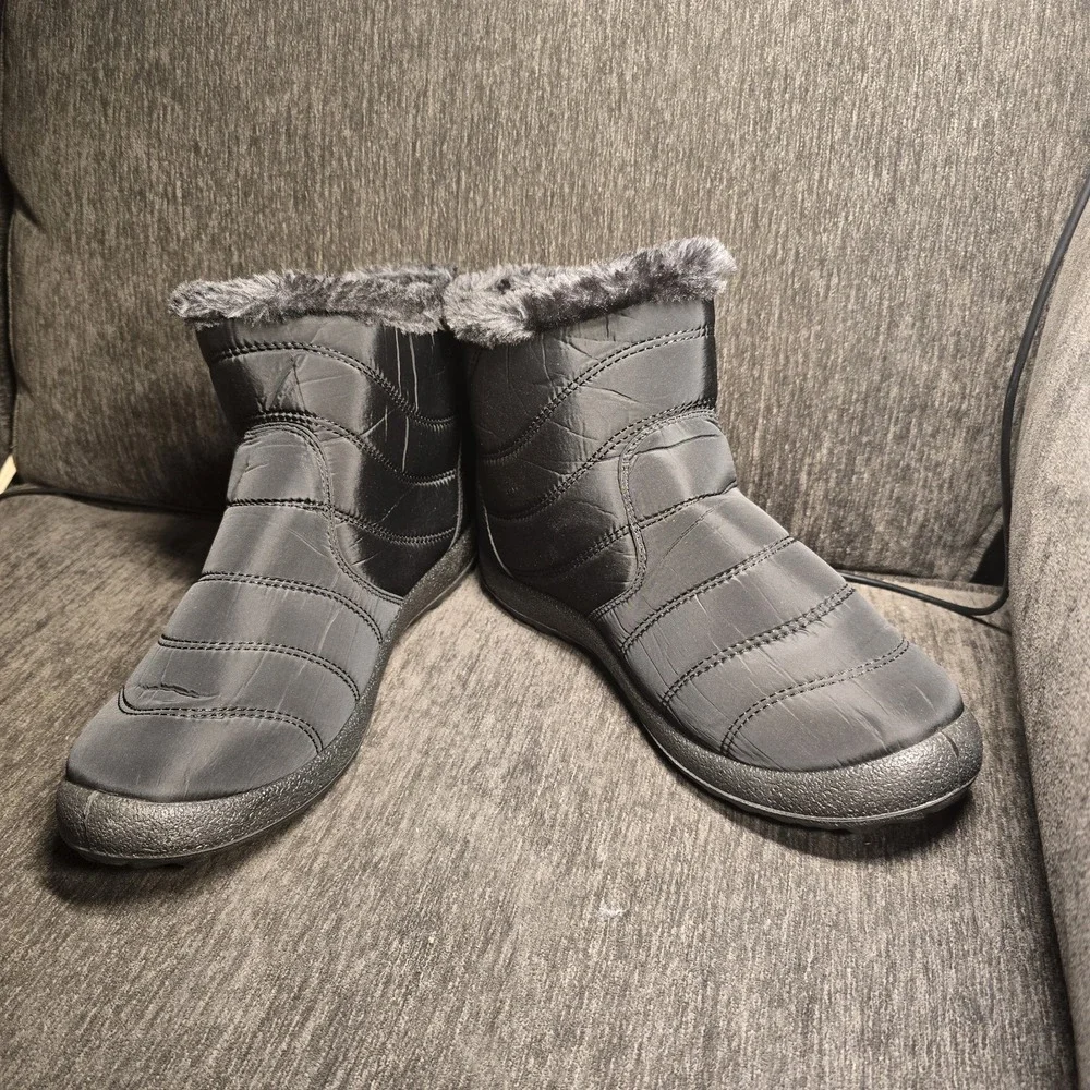 Women's Waterproof‎ Winter Snow Boots Ladies Warm Slip On Ankle Booties Size 10